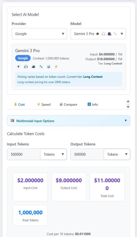 Calculate AI Model Prices and Processing Times